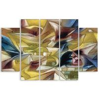 legendarte - cuadro lienzo impresion digital - jardin tropical - paul klee - decoracion pared cm 150x100 tipo a2 5 paneles