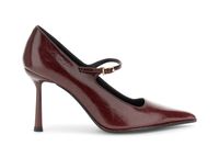 salones de piel efecto charol con pulsera al tobillo bordeaux 38