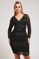 yours london top cruzado negro de malla mujer curvy y tallas grandes yours london