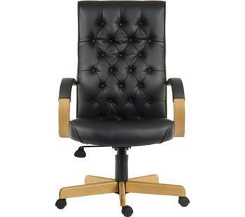 Warwick Leather Reclining Executive Chair - Black, Black