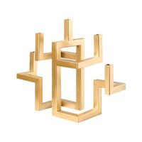 candelabro para 5 velas decoracion minimalista dorado raposo