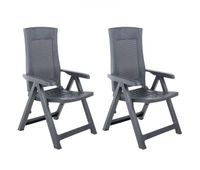 vidaxl sillas de jardin reclinables 2 unidades plastico gris antracita
