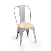 pack 2 sillas torix madera natural de acero reforzado 854646 cm - gris metalizado