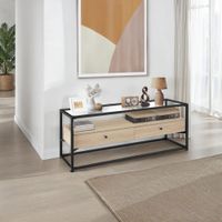 mueble bajo estilo industrial para tv 1215x415x505 cm madera clara