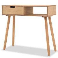 mesa consola de madera maciza de pino 80x30x72 cm marron vidaxl