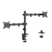 gembird ma-d2-03 brazo ajustable para monitor doble montado en escritorio 17-32 negro
