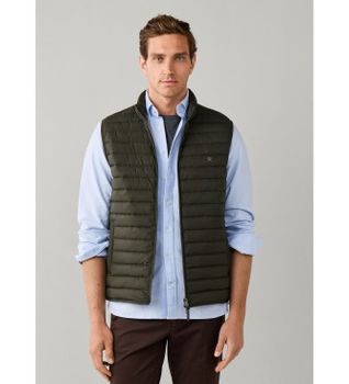 Hackett London para hombre. HM4000197 Chaleco Ultra verde oscuro (S), Casual, Poliéster
