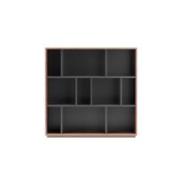 estanteria libreria en melamina nogal y grafito 117x119x32 cm