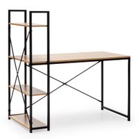 mesa de escritorio 3 estantes negro estilo industrial 120 cm