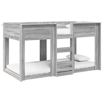 Cama Litera Para Niños Gris Sonoma 90 X 190 Cm Vidaxl