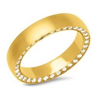 anillo de acero inoxidable circonita oro 49 mm de ancho