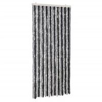 cortina antimoscas chenilla gris y negro 90x220 cm vidaxl