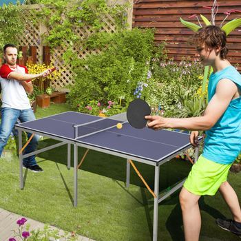 Juego Mesa Tenis Ping Pong Plegable 2 Palas 3 Pelotas Portátil Interior Exterior