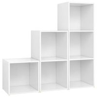 juego de mueble para tv de 3 piezas madera contrachapada blanco vidaxl
