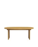 mesa de centro de madera de abeto en color marron claro 102 cm