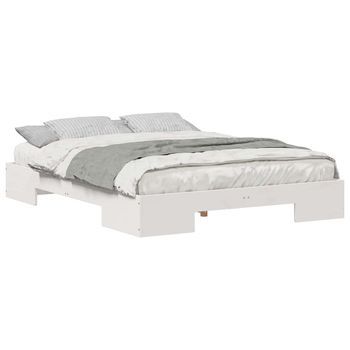 Cama Matrimonial | Cama Para Adulto | Estructura De Cama Blanco 140 X 200 Cm