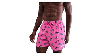 Banador nike swim multi print rosa  hombre