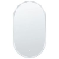 espejo de pared con led moderno ovalado para dormitorio y bano 62 x 109 cm cm plateado anizy