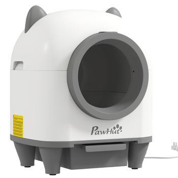PawHut Arenero Gatos Autolimpiable 80L Eliminación de Olores Control de APP Protección de Seguridad 1 Rollo de Bolsas de Basura