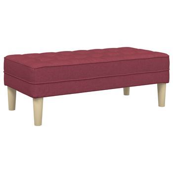 Banco Con Cojín Rojo Vino 113 X 57 X 39 Cm Tela Vidaxl