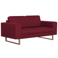 sofa de 2 plazas de tela color vino tinto 156 x 82 x 75 cm vidaxl