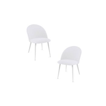 Pack 2 Sillas White Vint Tela De Tela 77.50*38*43 Cm - Blanco