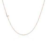 cadena de letras de oro rosa de 14 quilates para mujer con diamantes