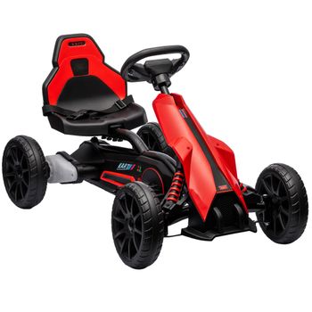 HOMCOM Kart Coche Eléctrico Infantil 12V de 3 a 8 Años Velocidad 3-5km/h y Cinturón de Seguridad 100x58x58,5cm Rojo   Aosom España