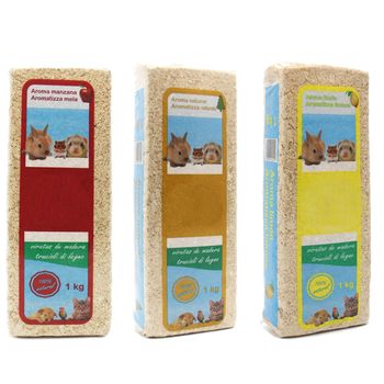Pack de 3Kg Virutas de Madera Lecho Higienico para Mascotas Serrín para Gato Animales Pequeños Hámster Conejo Loro Ardilla