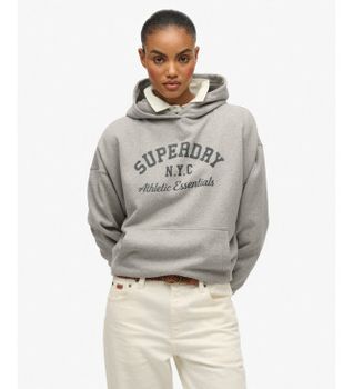 Superdry para mujer. W2012452A Sudadera Athletic Essentials Relax gris (M), Casual, Algodón