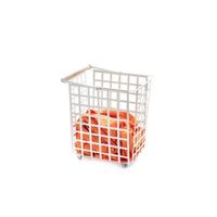 cesta metalica de almacenaje y decorativa con ruedas y asa de madera tamano grande zestablanco