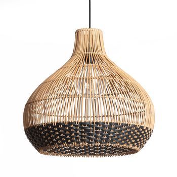 Lámpara Colgante Ratán Amari Iluzzia Natural / Negro