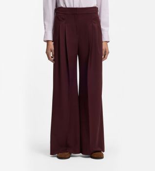 BOSS para mujer. 50553595 Pantalón Takora marrón oscuro (36), Casual, Lana, Clásico