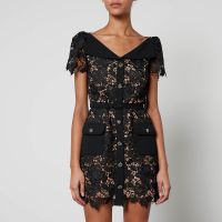 self-portrait guipure lace mini dress - us 2uk 6