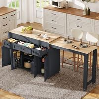 isla de cocina con ruedas extensible gris 137-1906  452  92 cm