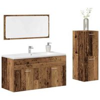 vidaxl juego de muebles de bano 3 piezas madera ingenieria envejecida