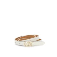 cinturon de piel sin rematar con hebilla metalica white