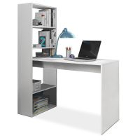 habitdesign duplo mesa de escritorio con estanteria blanco artik