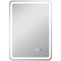 homcom espejo de bano led con bluetooth iluminacion regulable y funcion memory en vidrio templado 70x50x35 cm  aosom espana