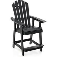 silla jardin exterior hdpe con reposabrazos silla alta adirondack costway 70 x 85 x 119 cm negro