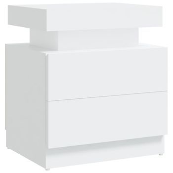 Mesita De Noche | Mesilla De Noche Madera Contrachapada Blanco 45x35x52 Cm