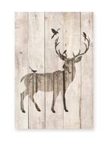 panel decorativo madera 60x40 ciervo en acuarela