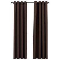 2 piezas cortinas opacas  cortinas oscurantes ojales look de lino gris topo 140x245 cm