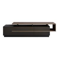 soporte de tv de madera basak - 180 x 40 x 46 cm - negro