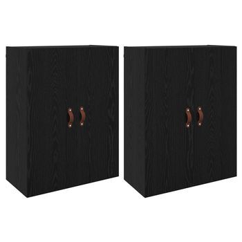 Armario De Pared 2 Pcs Roble Negro 69,5 X 34 X 90 Cm Vidaxl