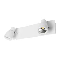 regleta de pared led doble orientable de aluminio en blanco mate