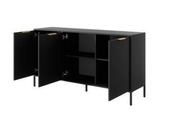 Cómoda efecto madera Negro y Dorado
