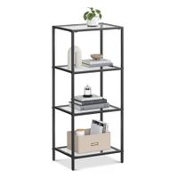estanteria de cristal de 4 niveles negro  4