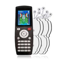 ems electroestimulador muscular mhd-yk16 portatil 16 modos 20 intensidades 2 canales tamano compacto bateria recargable 55x15x16 cm color negro