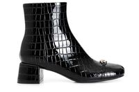 botin de mujer con estampado de cocodrilo y accesorio black